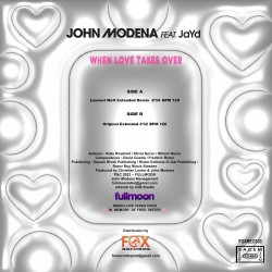 John Modena Feat JaYd - When love takes over ( pink vinyl Limited  )